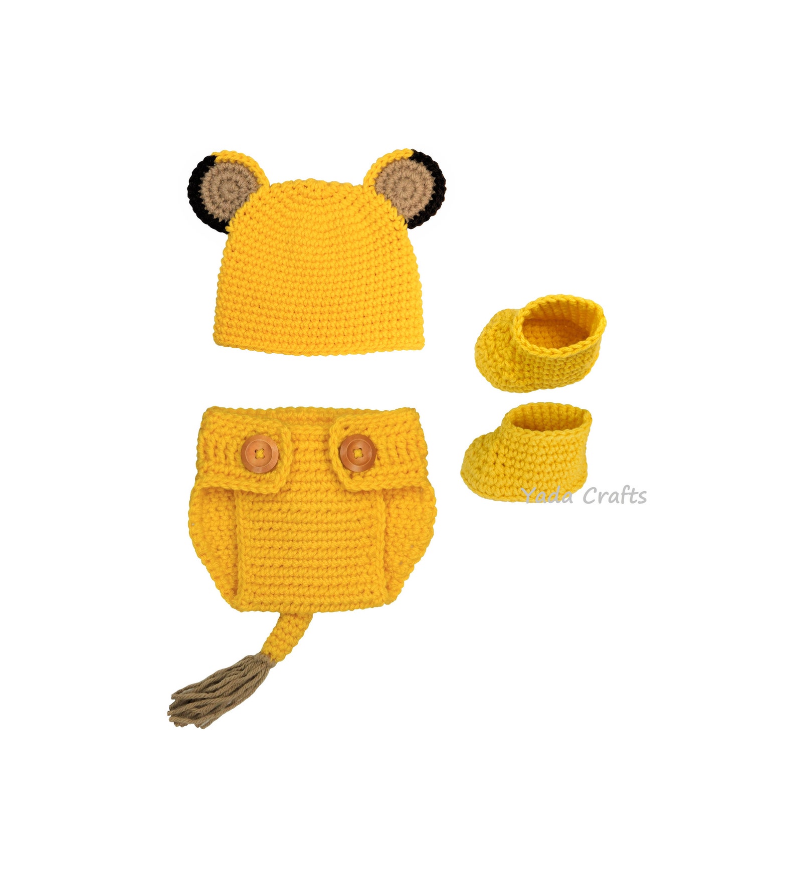 Crochet Newborn Lion Costume Baby Diaper Cover Set Newborn Etsy