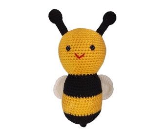 Crochet Bee rattle toy/ Animal toy/ plush toy/ Stuffed Amigurumi/ Play Amigurumi toy/ Education toy/ Baby toy/ Montessori toy/ Doll toy