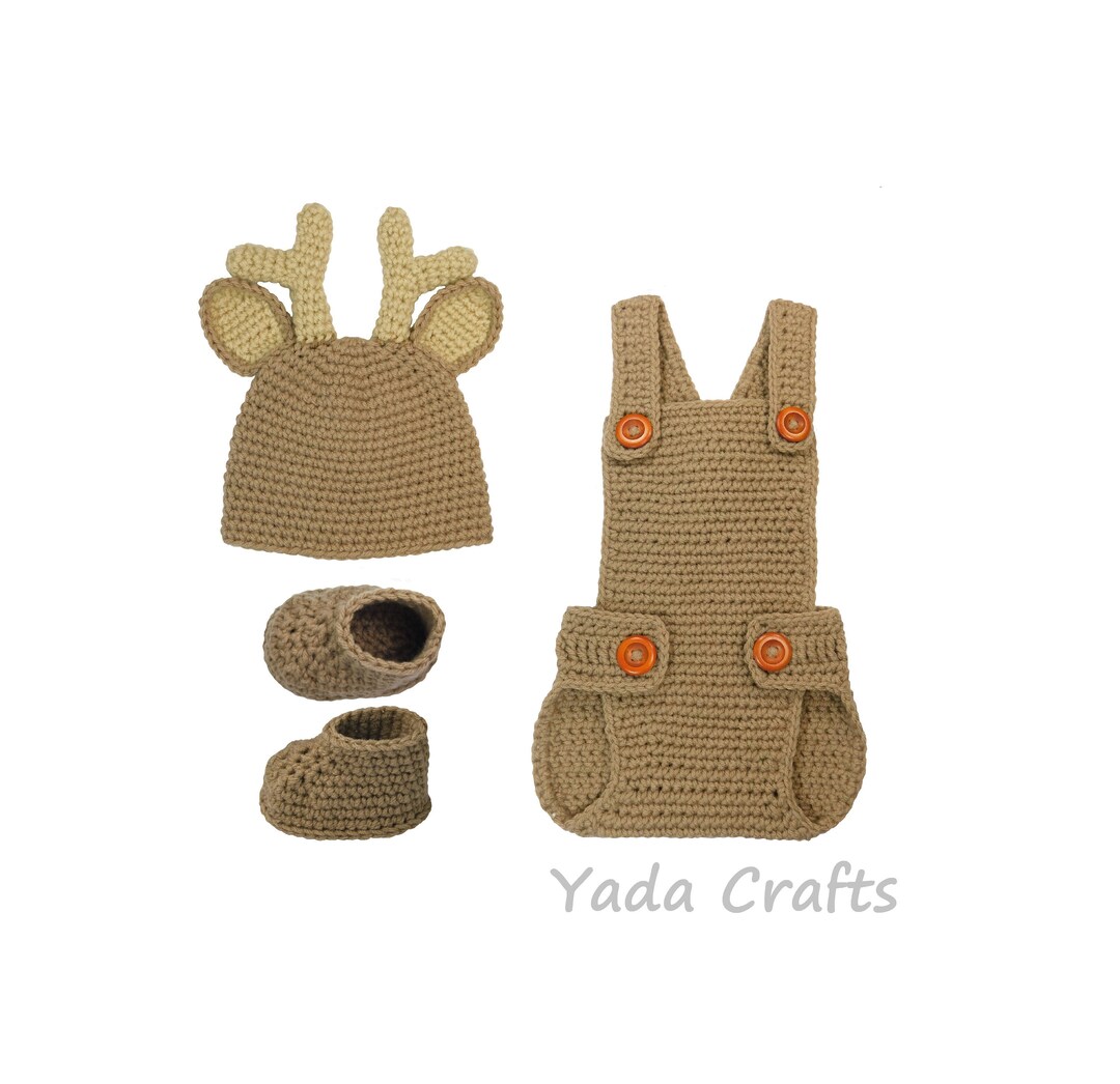 New Born Baby Girl Romper In Little Deer Printed Yellow Color main image 0