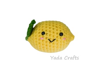 Jouet citron au crochet | Amigurumi en peluche en peluche | Balle anti-stress | Hochet | peluche | Jouet au crochet | Légume | Jeu de simulation alimentaire | ornement