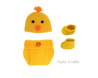 Crochet Duck outfit, Newborn Duck costume, Newborn Duck outfit, baby hat, Duck hat, Chicken hat, Halloween costume, newborn Photo props