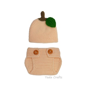 Peach newborn photo prop, crochet peach outfit, baby peach hat, Peach Costume, fruit hat, Halloween peach costume, newborn photo shoot