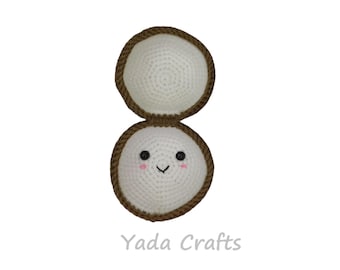 Crochet Coconut Amigurumi | Stuffed Plush | Kawii toy| Pretend Play Food | plush toy | Montessori | Kids toys | Veggies coconut | Ornament