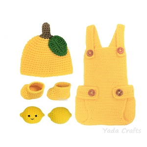 Lemon baby outfit | Newborn Outfit | Citrus outfit | Lemon hat | Halloween costume | newborn Photo props | photo shoot | Amigurumi | Toy