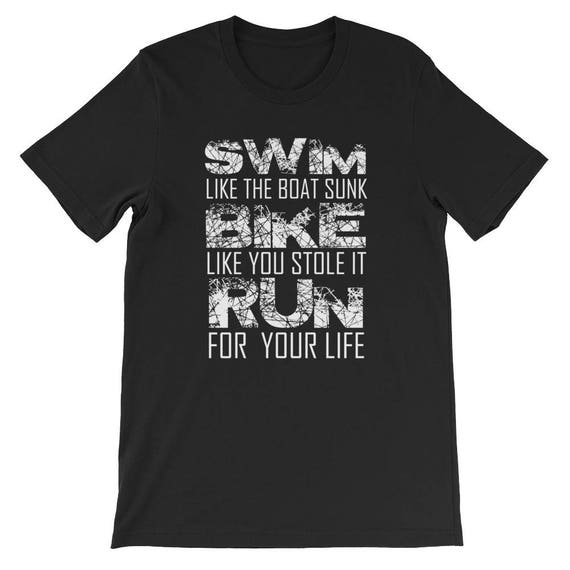 T-Shirt Triathlon Swim Bike Run Repeat Gift Iron Man Tee