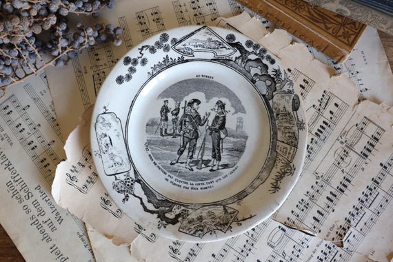 アンティーク フランス プレート - Societe Anonyme Creil et