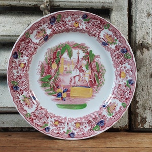 Assiette à dîner ancienne Petrus Regout, Décor Orient Coloré, 1875