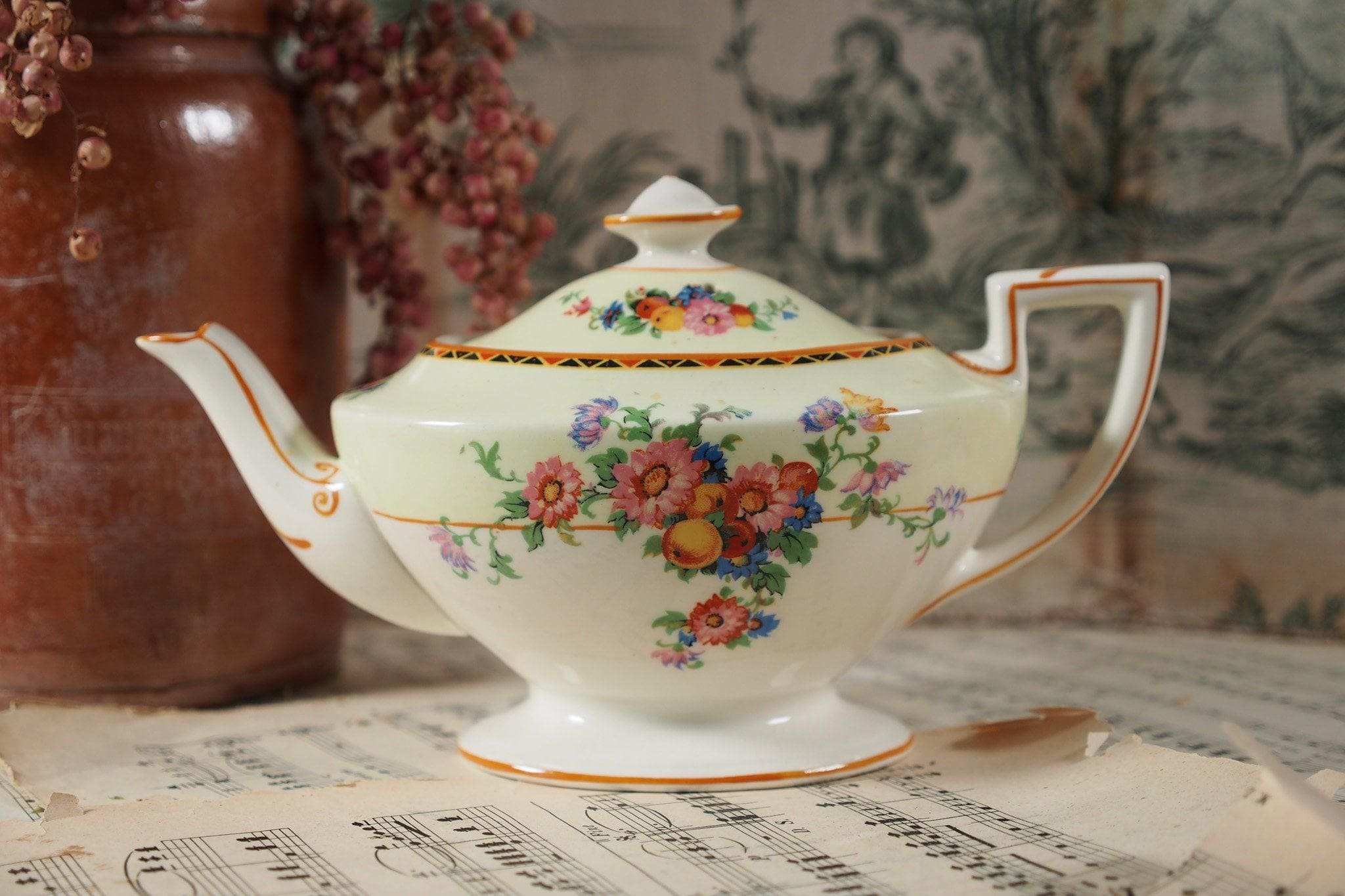 クラウンデュカル Crown Ducal 花柄ティーポット 1930年代 Crown Ducal Small Teapot - 1920s - Etsy