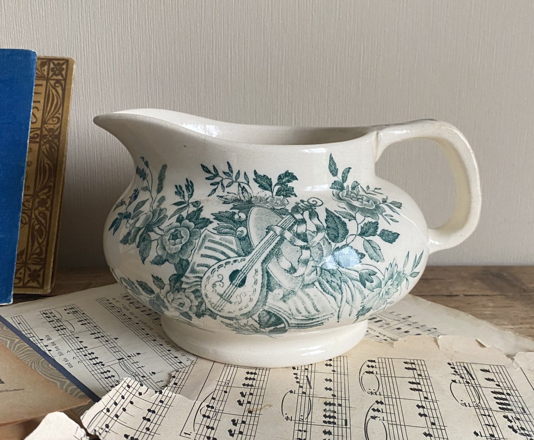 食器 【特大】 LONGCHAMPS ケシの花 水差し ピシェ フランス アンティーク
