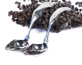 Set of two Sauce Ladles, Antique Dutch silver Sauce Spoons, 1883, Theodorus Lambertus & Pierre Louis Uriot, Amsterdam Netherlands