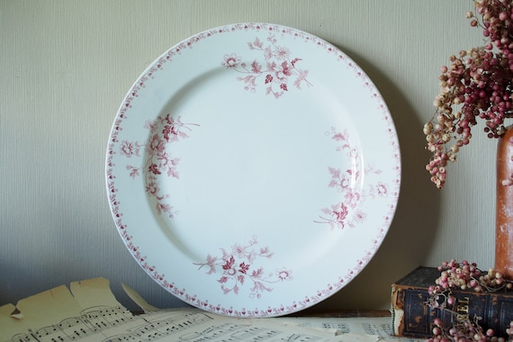 Antique Platter - Societe Ceramique - Decor: Toulouse, 11.8 inches
