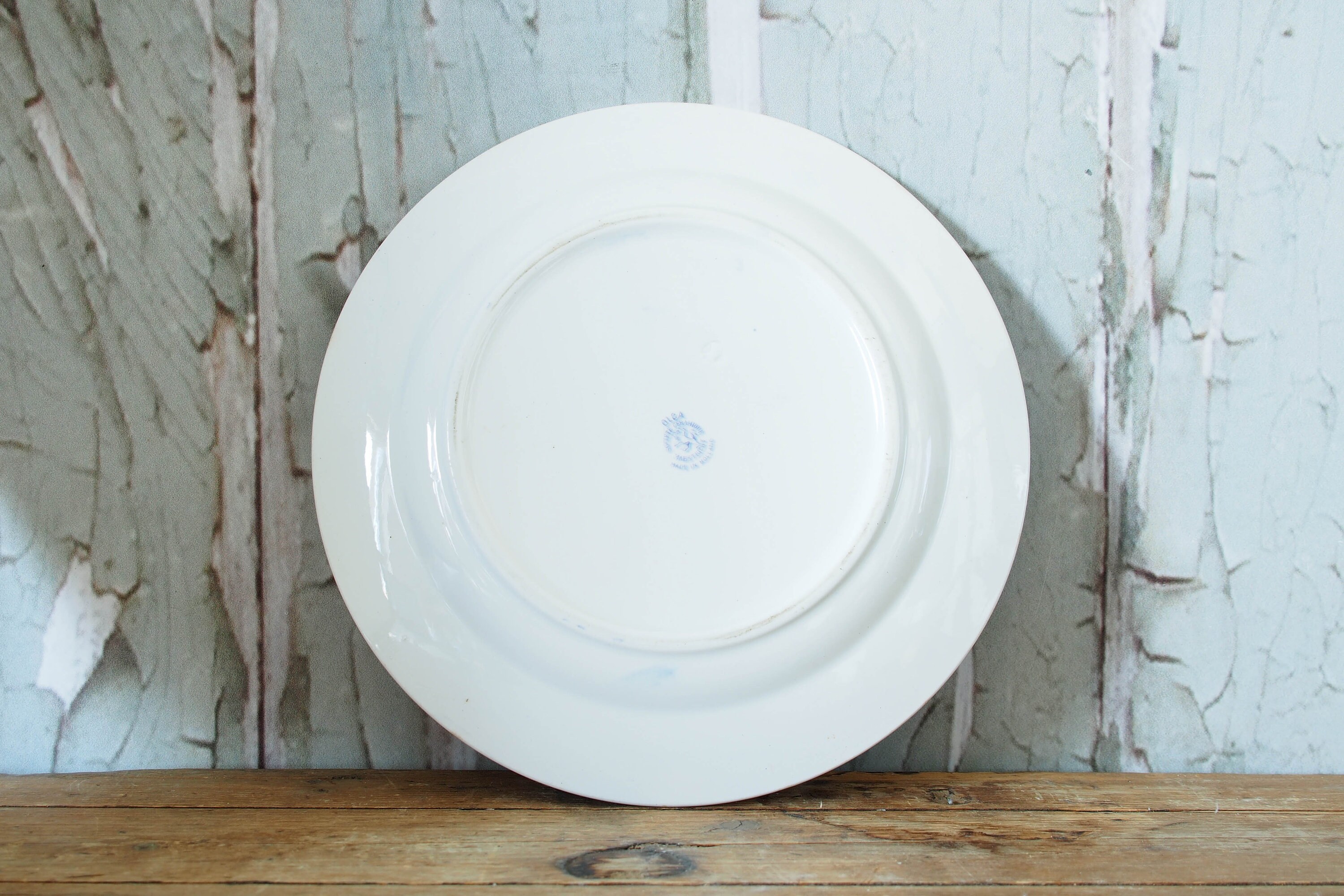Assiette Décorative Signée OLGA - Céramique Fleurie Multicouleur - Vintage - Très Bel état