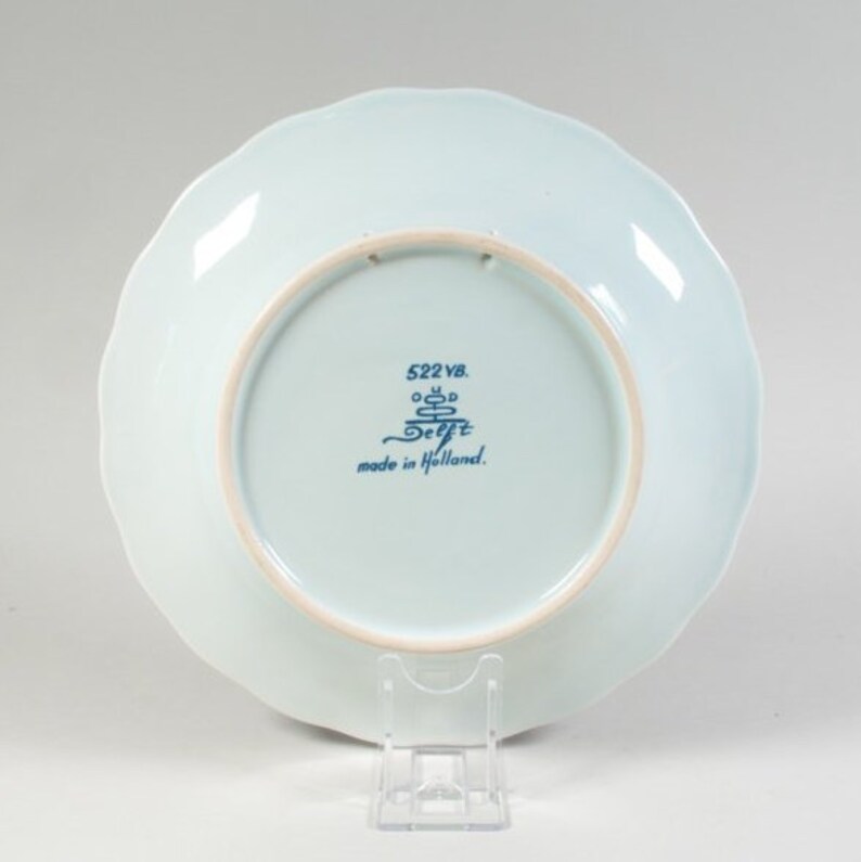 Transferprint wallplate 9.1 inches OUD Delft plate Delft blue plate Blue and White 2 1960s Delft Blue plate