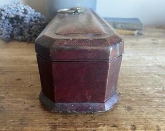 アンティークレザーグローブボックス、フランス製ジュエリーボックス アンティークレザーグローブボックス、フランス製ジュエリーボックス