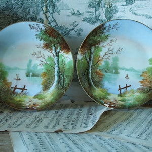 Set of 2 French Handpainted Wall Plates
