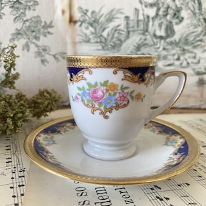 Vintage Cup and Saucer - Tirschenreuth Bavaria - Demitasse Cup and Saucer