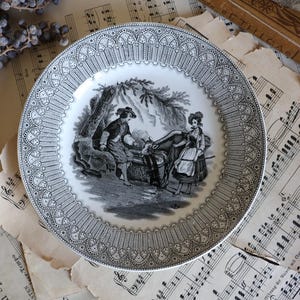 Antique French Plate - Creil and Montereau Faïenceries, Lebeuf, Milliet and Co - 1840-1876