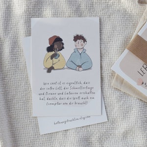 Postkarte Freundschaft Illustration stay close to people | Himmel Lieblingsmensch Freunde Geburtstag Grußkarte christlich | ArtNr.: PK18225