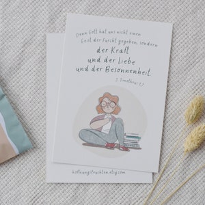 Postkarte 2. Timotheus 2,7 Besonnenheit Hoffnung Liebe Illustration Segenskärtchen Christlich Grußkarte Erretter Christus | ArtNr.: P072025