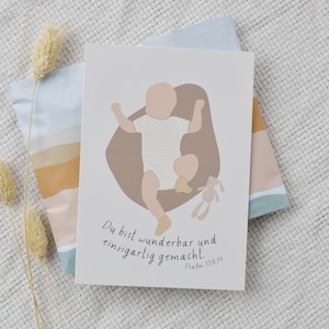 Postkarte Bibelvers Psalm 139 Babykarte Geburt |  Familie Eltern werden Geburtsgeschenk Segenskärtchen christlich | ArtNr.: PK172025