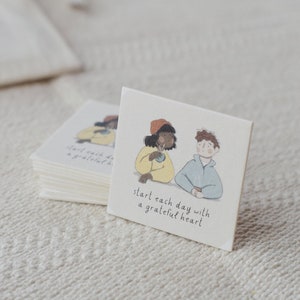 10 Kärtchen start each day with a grateful heart Mitgebsel Geschenkanhänger Minikarte Ermutigung zum Beilegen| ArtNr.: PK012025