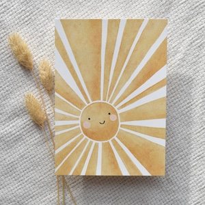 KÖNIGSKIND Karte Sonne | Aquarell bunte Schrift Bibelvers Karte Segenskarte Spruchkarte Kinder | ArtNr.: PK242025
