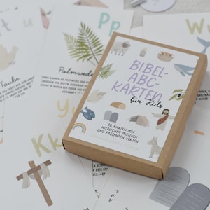 Bibel-ABC-Karten | Lernkarten Alphabet Bibel Kartenbox christliche Motive Kinder | Schulanfang| ArtNr.: K062025