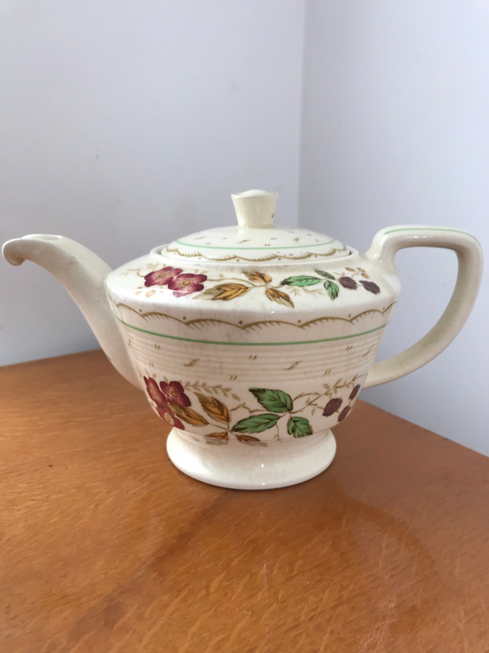 1930's non drip teapot from Woods of Burslem in the Etsy