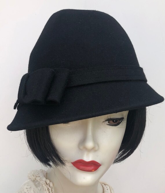 Winter Black Wool Small Fedora