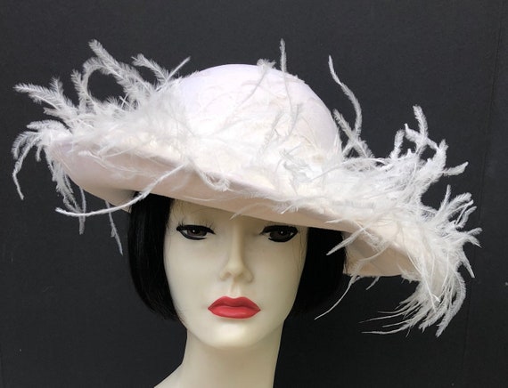 navy blue dress for baby girl Winter White, Wool Felt, Small Picture, Dress Hat, White Ostrich Feathers