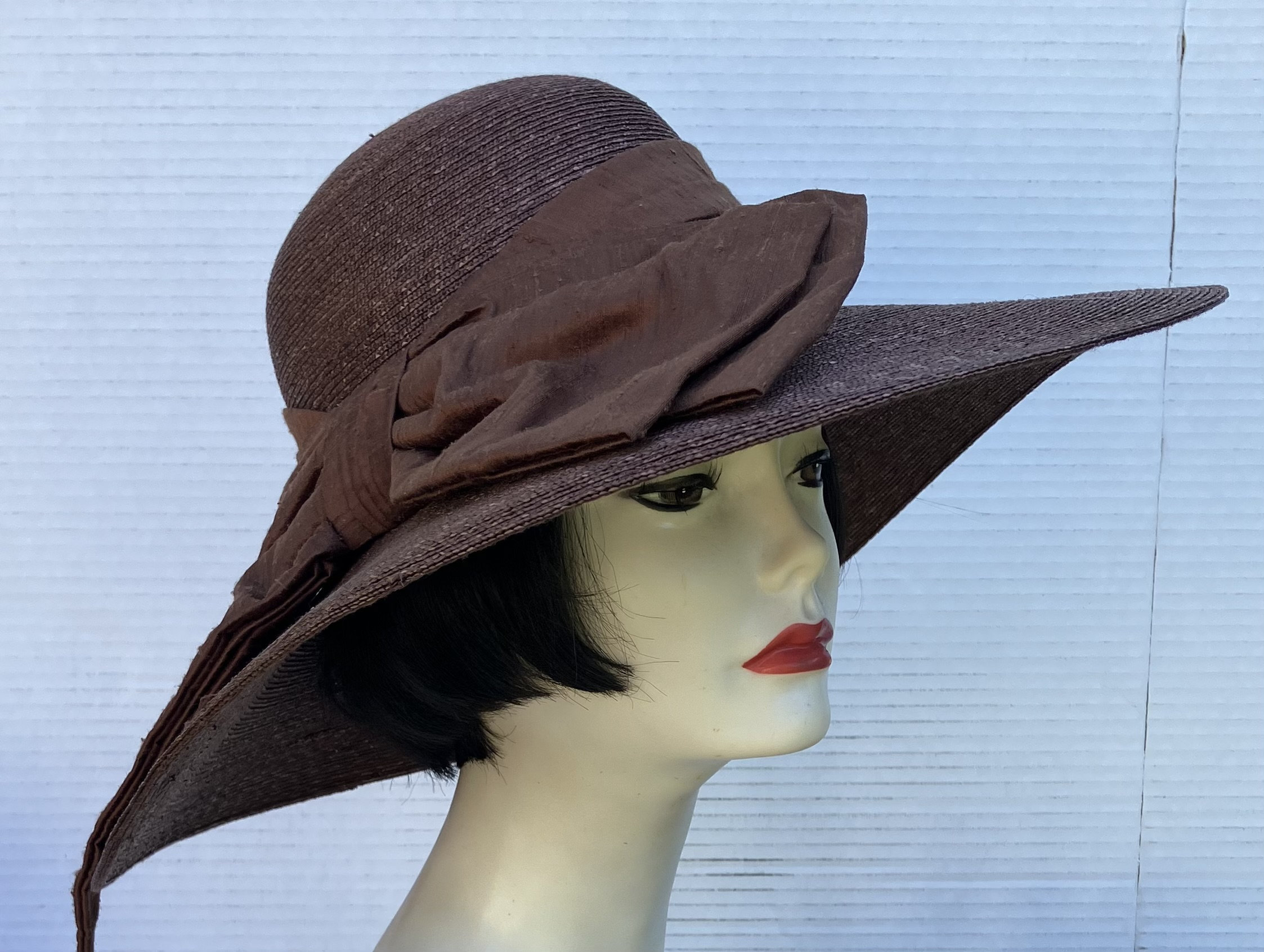 Brown Milan Straw Ladies Hat - Etsy display picture 1