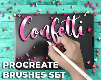 Procreate Confetti Brushes | 15 Sparkle Brushes for Procreate | Quality Pressure brushes | Color dynamics brushes | Procreate Party Brushes