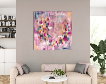 Multicolor abstract painting, Modern Abstract Pastel Painting, Wall Art for home, Trendy Elegant Decoration, Vibrant Colors art piece