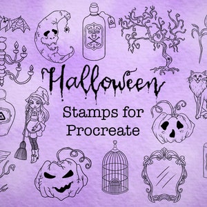 Procreate Halloween Brushes | Quality Halloween Brush for Procreate | Halloween for Kids | Creepy Stamps for Halloween | Gothic Brush