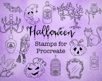 Procreate Halloween Brushes | Quality Halloween Brush for Procreate | Halloween for Kids | Creepy Stamps for Halloween | Gothic Brush