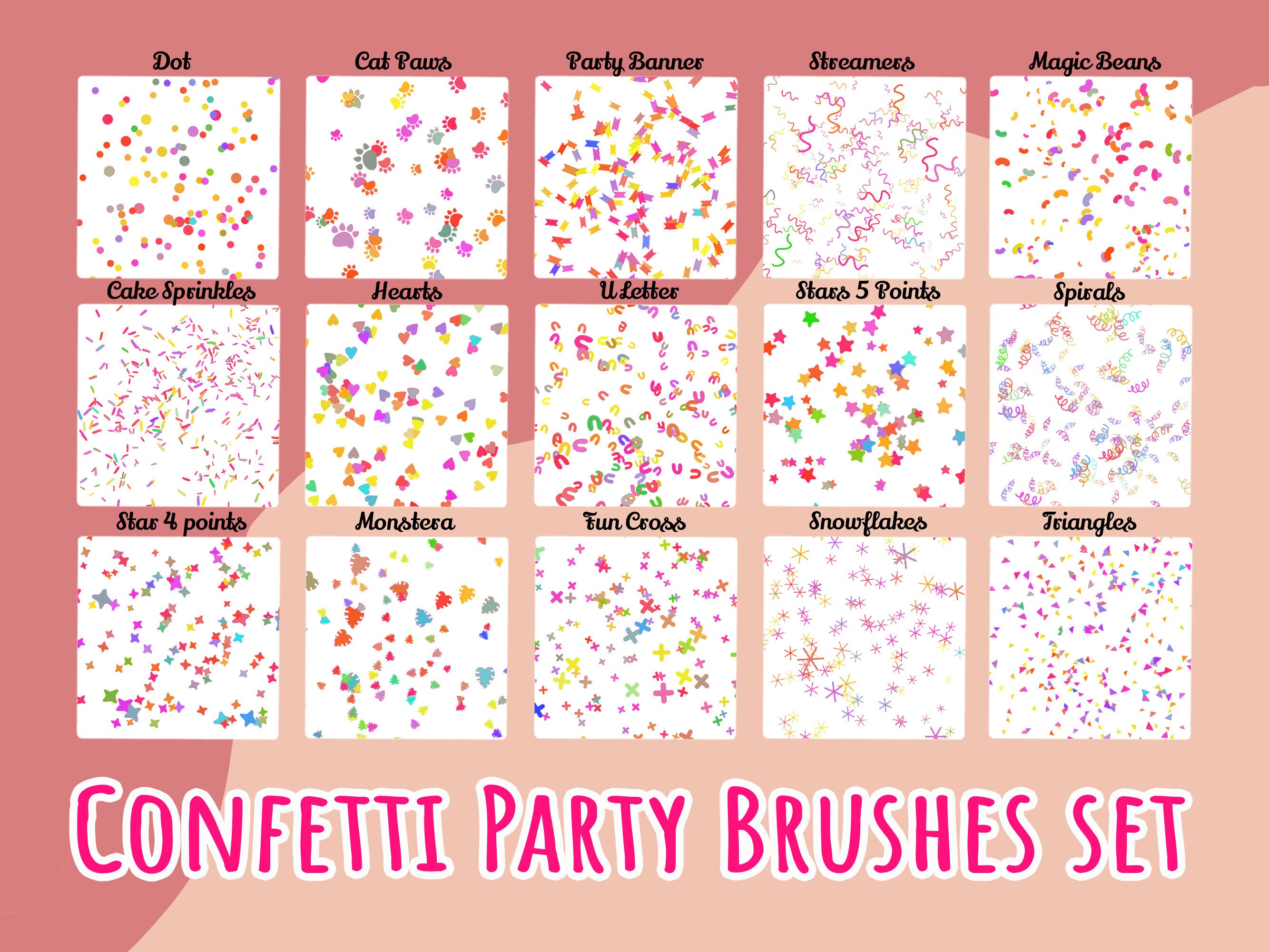 15 Procreate Confetti Brushes Sparkle Brushes for Procreate Etsy