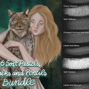 Procreate Soft Pastels, Chalks and Pencils Bundle | 56 Sketching, Shading, Hatching and Drawing Brushes for Procreate | Quality Handdrawn