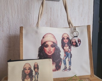 Sac,trousse porte cles personnaliser