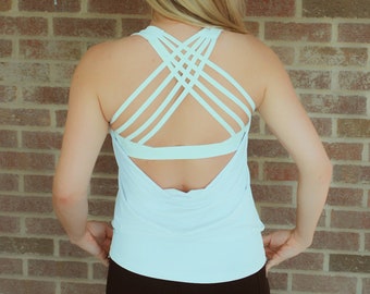 Cross back tank - Stark white