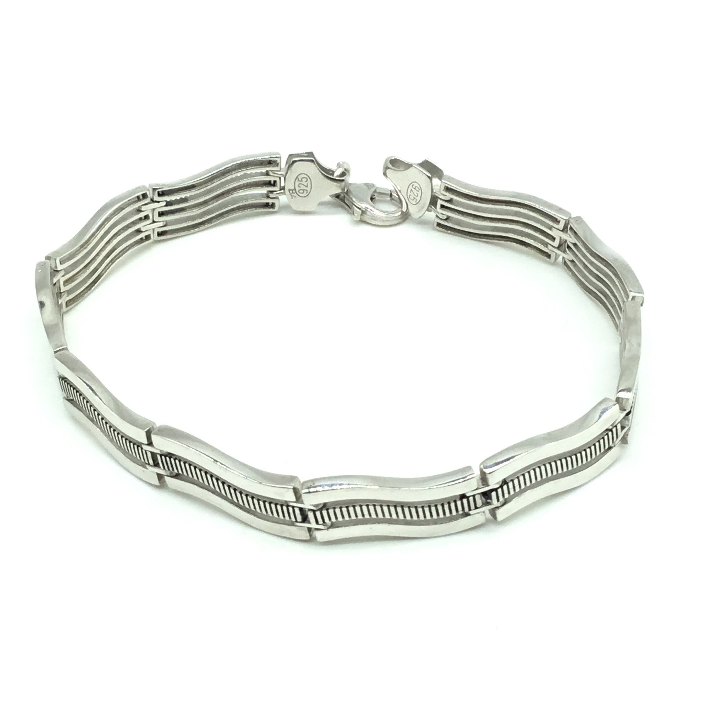 Sterling Silver Mens Bracelet Etsy