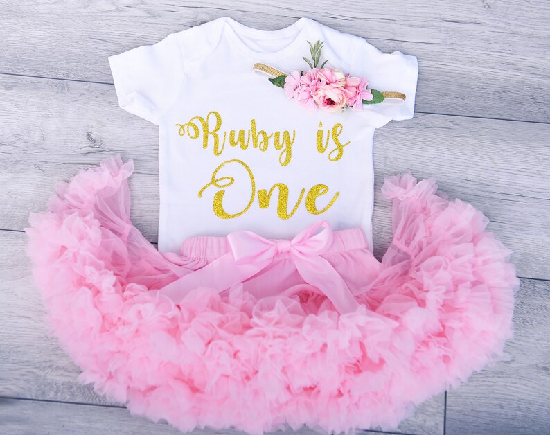 personalised baby girl 1st birthday outfit