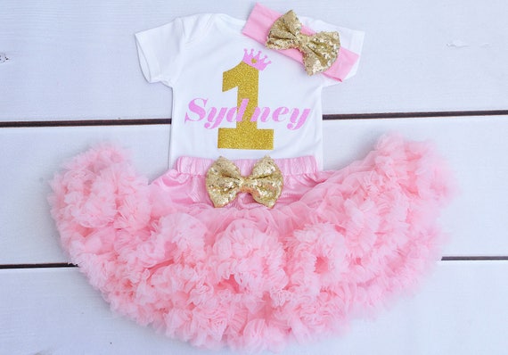 personalised 1st birthday outfit girl