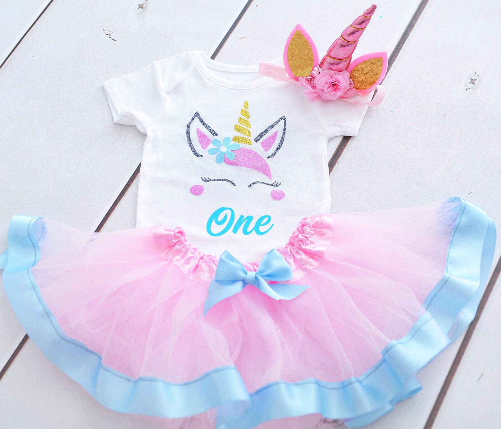 unicorn 1st birthday tutu outfit