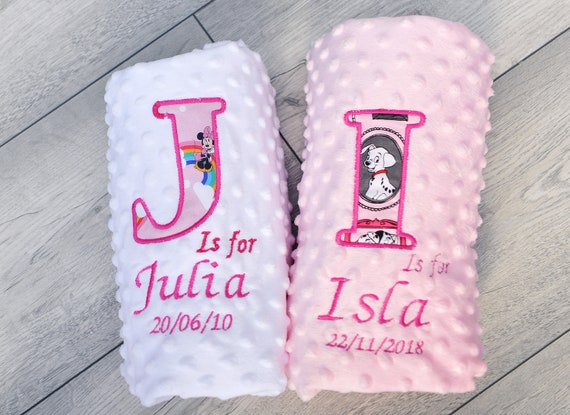 personalised pink blanket