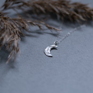 SICKLE MOON PENDANT // Dainty Silver Moon Necklace for mum, Crescent Moon necklace, recycled sterling silver pendant, Fine Silver jewellery image 4