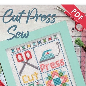 Cut Press Sew Downloadable PDF Cross Stitch Pattern by Lori Holt of Bee in my Bonnet with It&#39;s Sew Emma