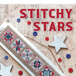 Stitchy Stars Cross Stitch Pattern by Lori Holt of Bee in my Bonnet with It's Sew Emma #ISE-441