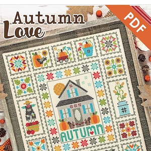 Autumn Love Downloadable PDF Cross Stitch Pattern by Lori Holt of Bee in my Bonnet