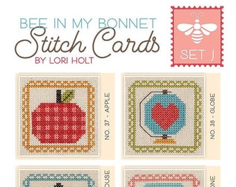 Bee in My Bonnet Stitch Cards Set J de Lori Holt de Bee in my Bonnet con It's Sew Emma #ISE-454