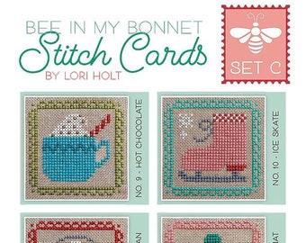 Bee in My Bonnet Stitch Cards Set C de Lori Holt de Bee en mi Bonnet con It's Coser Emma #ISE-411
